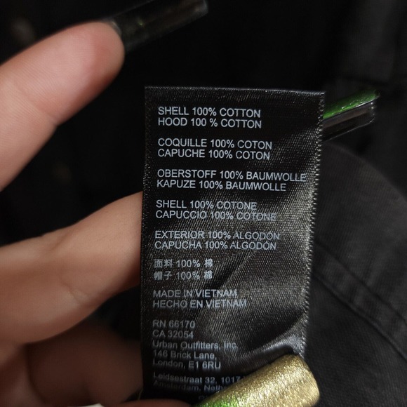 Free People Nocturne Parka Jacket Womens XS Black 100% Cotton Pockets Hooded - Picture 12 of 14